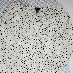 Chaps polka dot blouse size small